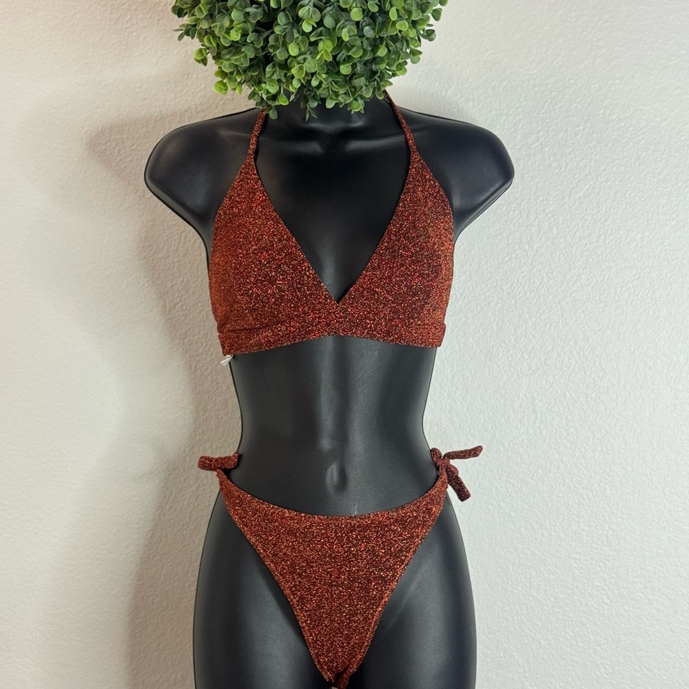 Glittering Rust Bikini Set